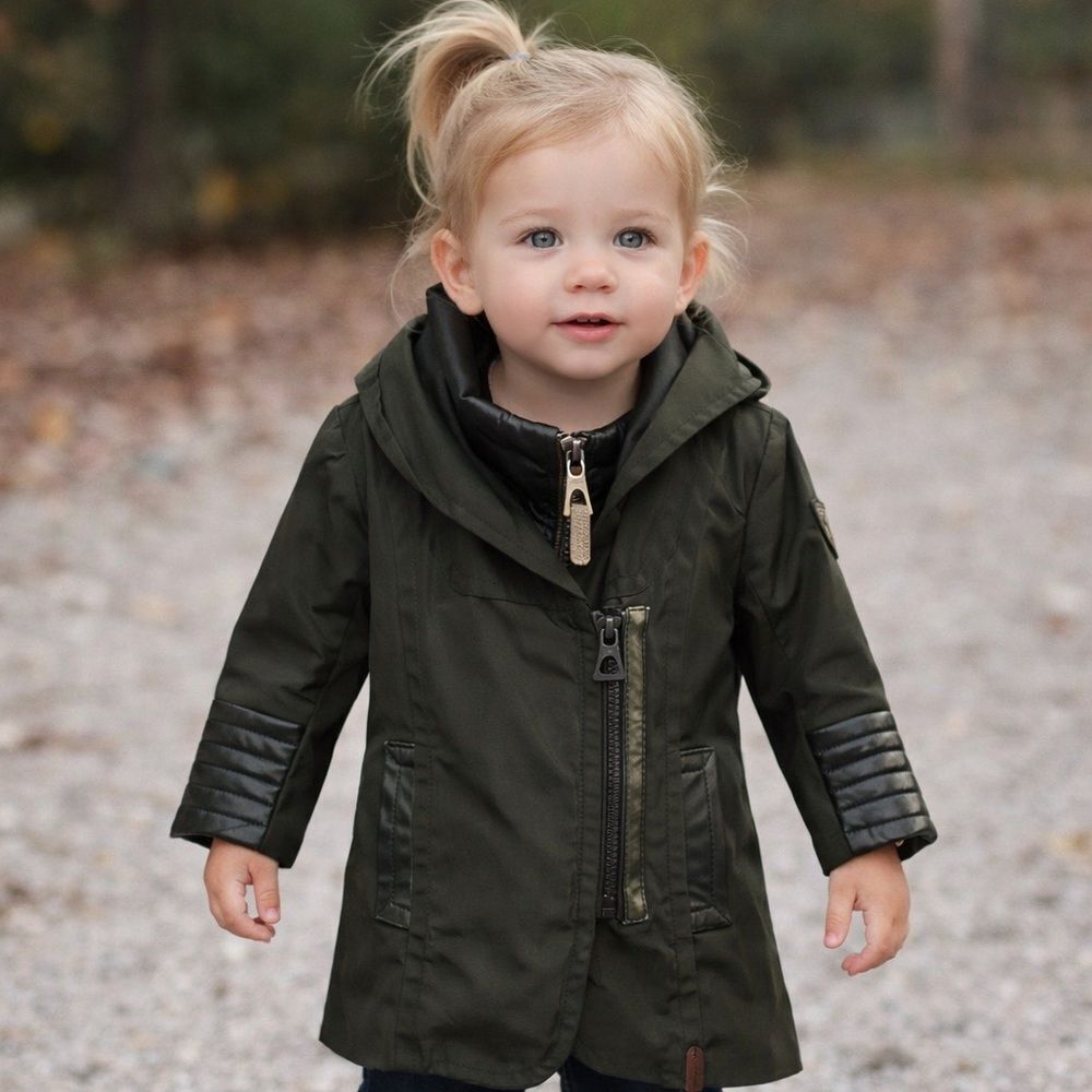 Rudsak Annix Girls Nylon & Leather Zippered Jacket